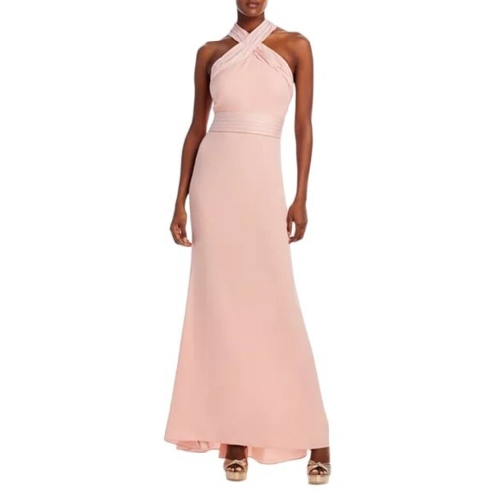 NWOT Eliza J | Blush Pink Bow‎ Back Halter Gown Dress 4
